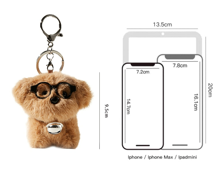 Glasses puppy cute pendant keychain_CH00040