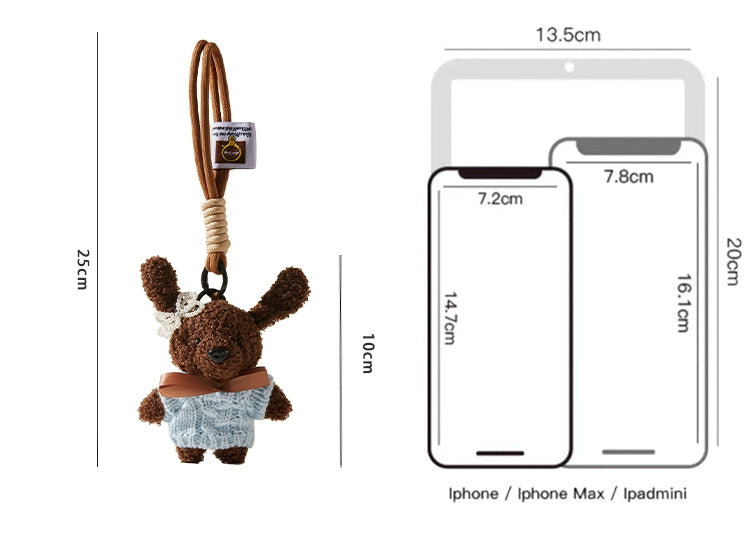 Long ears teddy pendant bag charm_CH00039