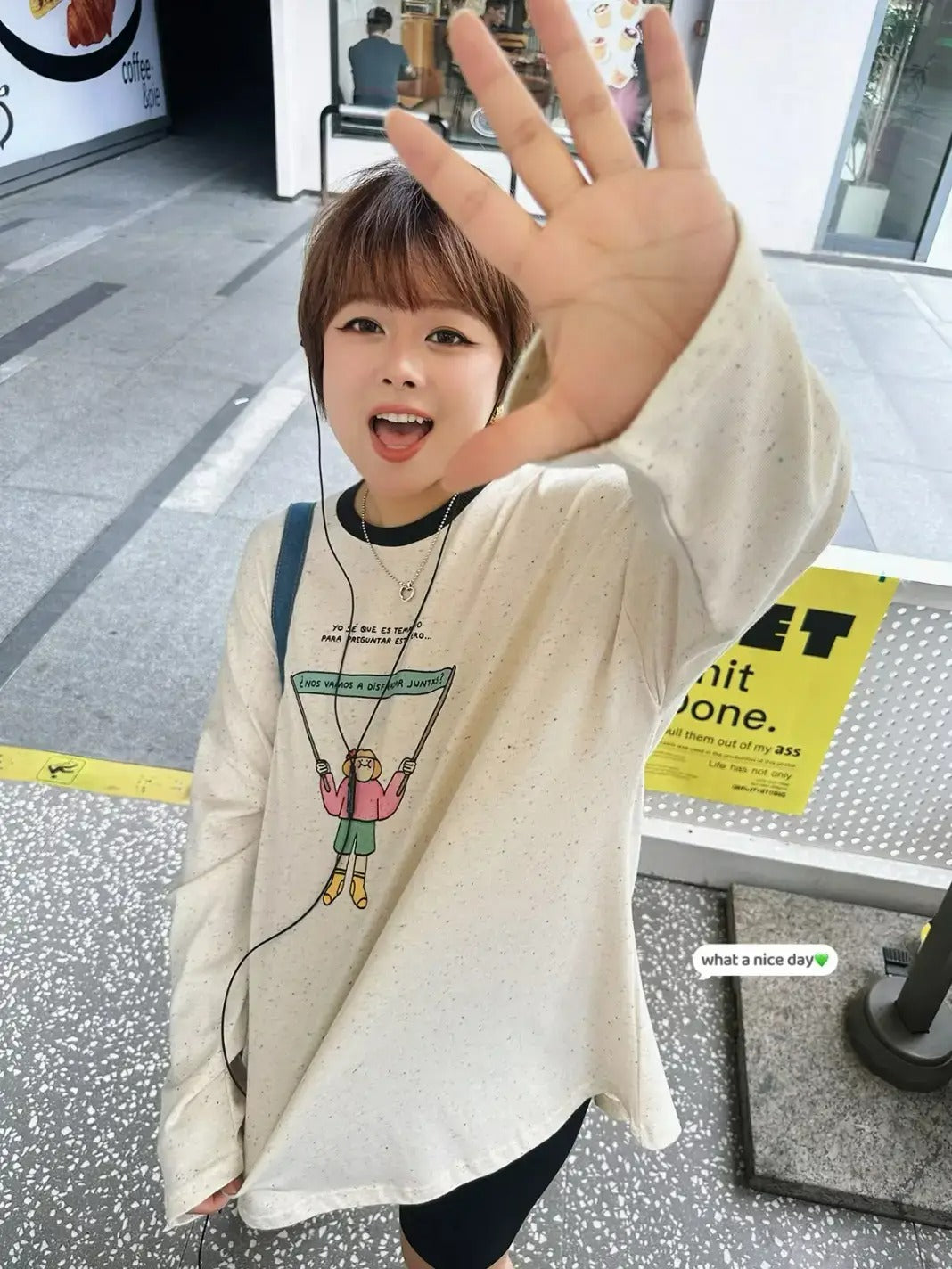 Illustrated printed long sleeve T-Shirt_N82007