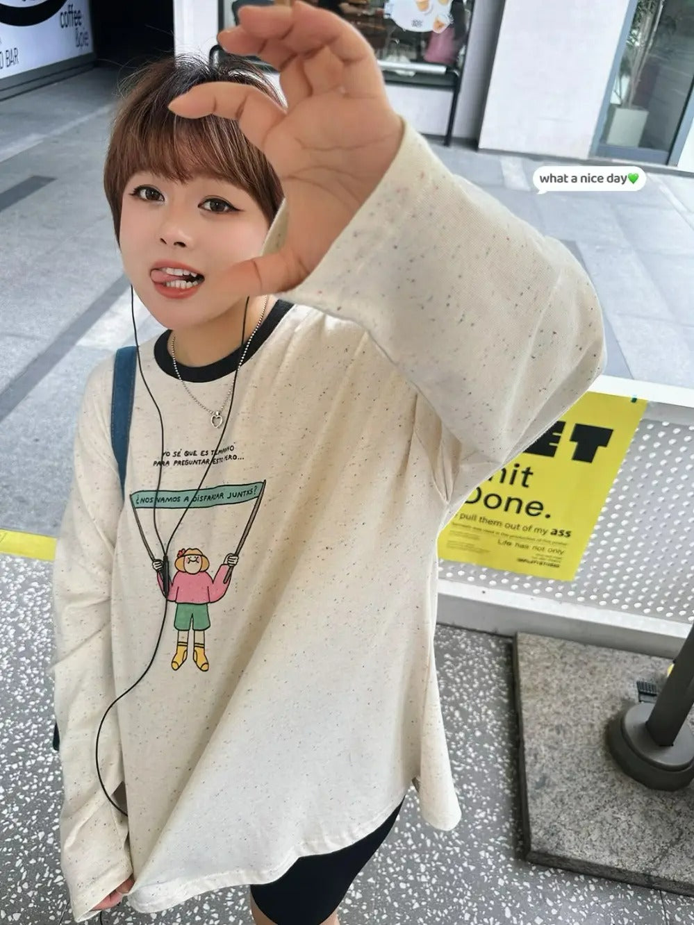 Illustrated printed long sleeve T-Shirt_N82007