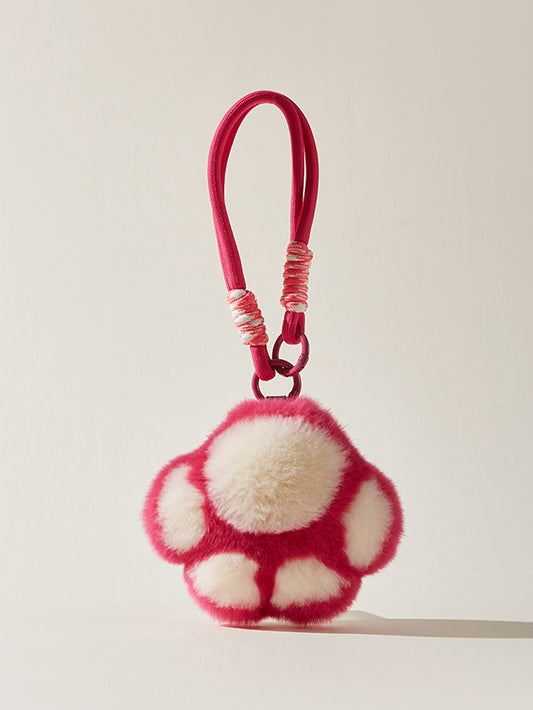 Rabbit fur cute bear paw pendant_CH00046