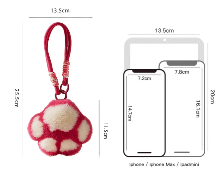 Rabbit fur cute bear paw pendant_CH00046