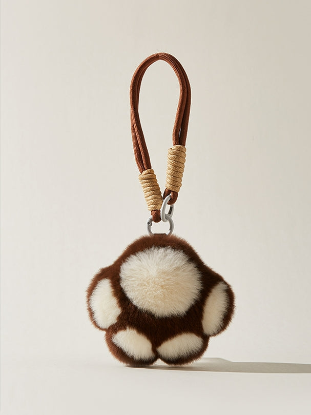 Rabbit fur cute bear paw pendant_CH00046