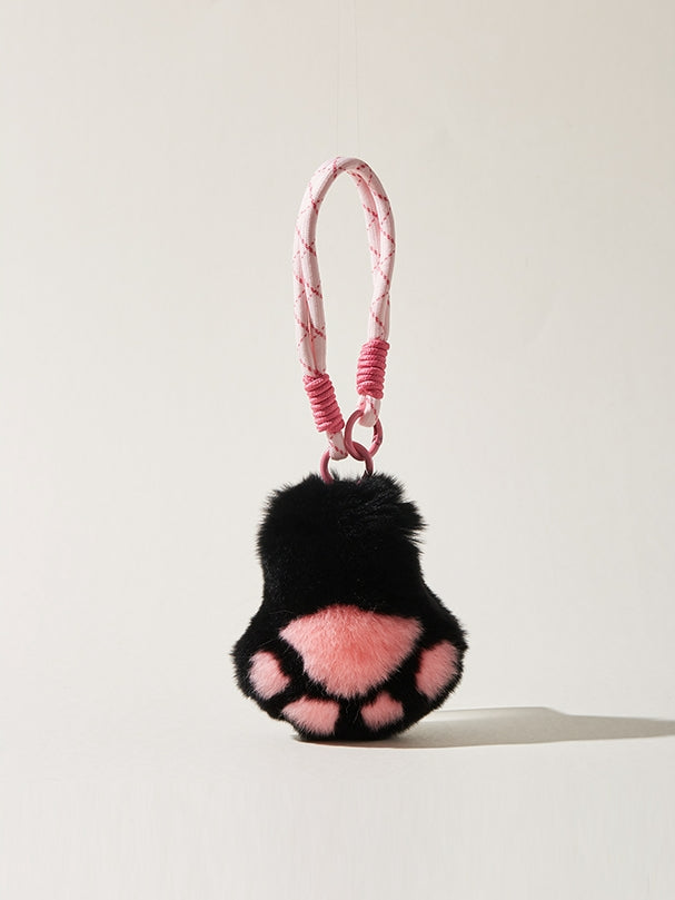 Rabbit fur tiger stripes and cat paws pendants_CH00045