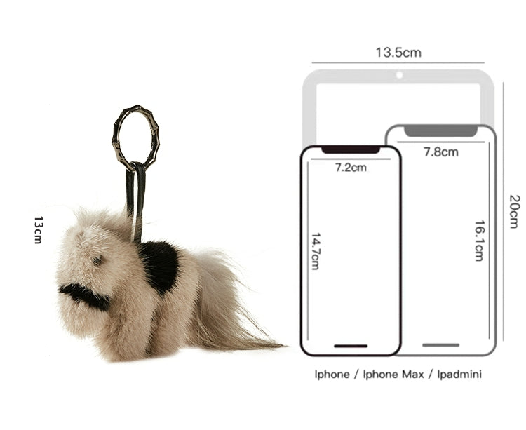 Mink fur cute pony pendant keychain_CH00042