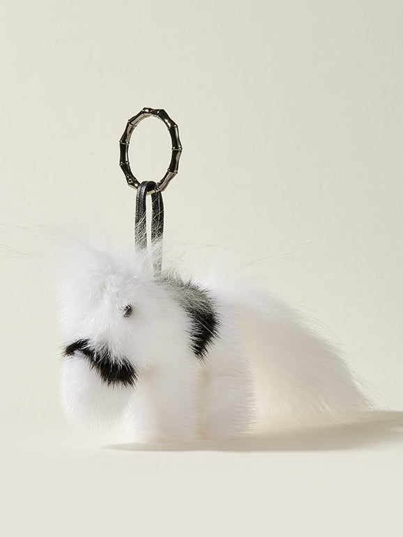 Mink fur cute pony pendant keychain_CH00042