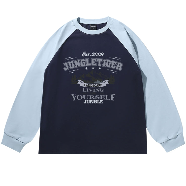 Contrast raglan long sleeve T-shirt_N82051