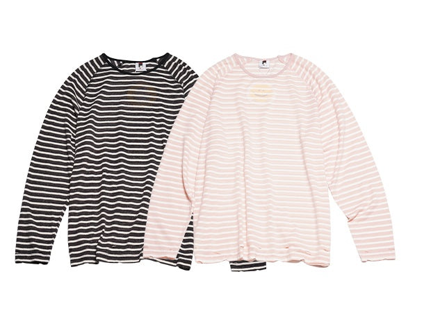 Stripe Round Neck Tops_N81897