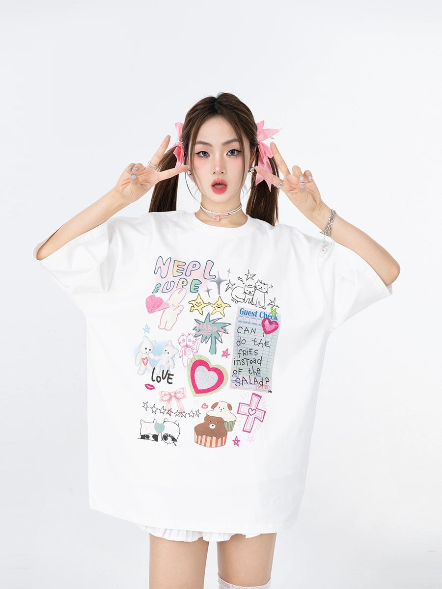 Cartoon Design Short Sleeved T-shirt_N81836 