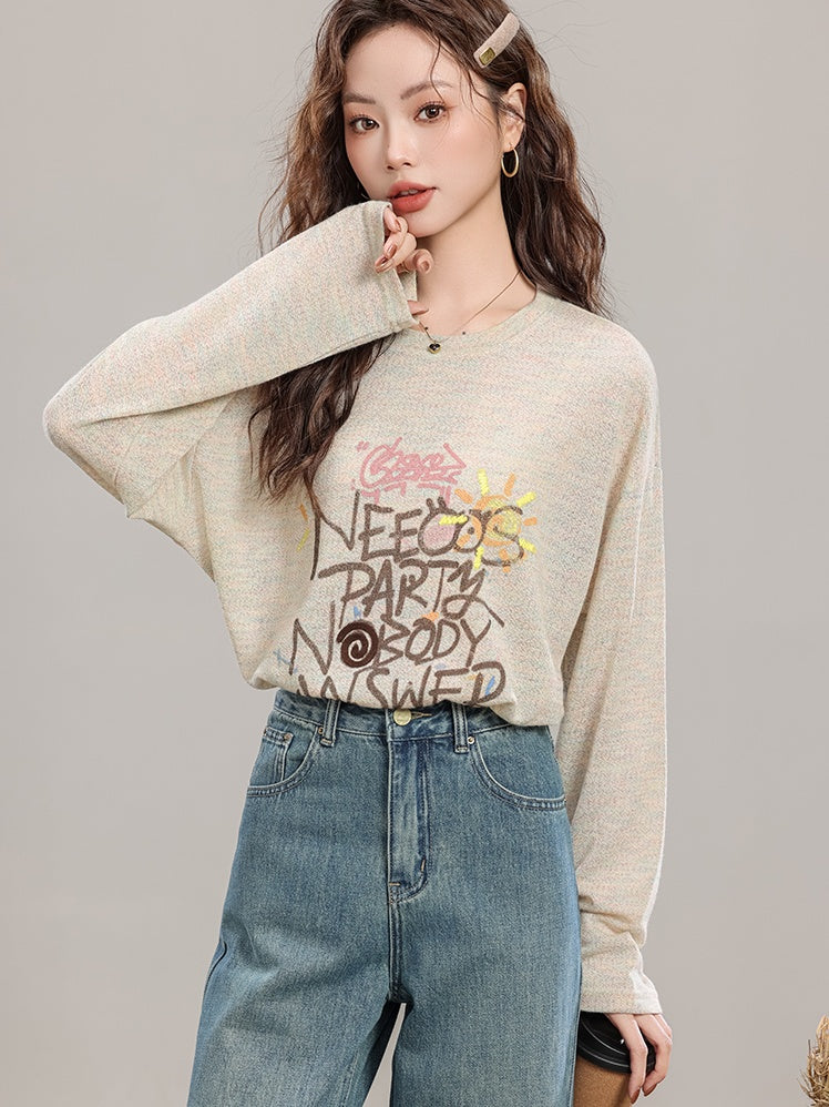 Loose Letter Print Tops_N81880