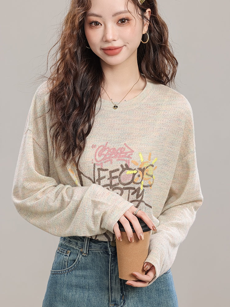 Loose Letter Print Tops_N81880