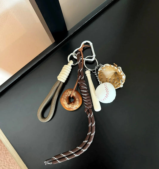 baseball bagel bowling decoration hiking rope keychain_CH00007