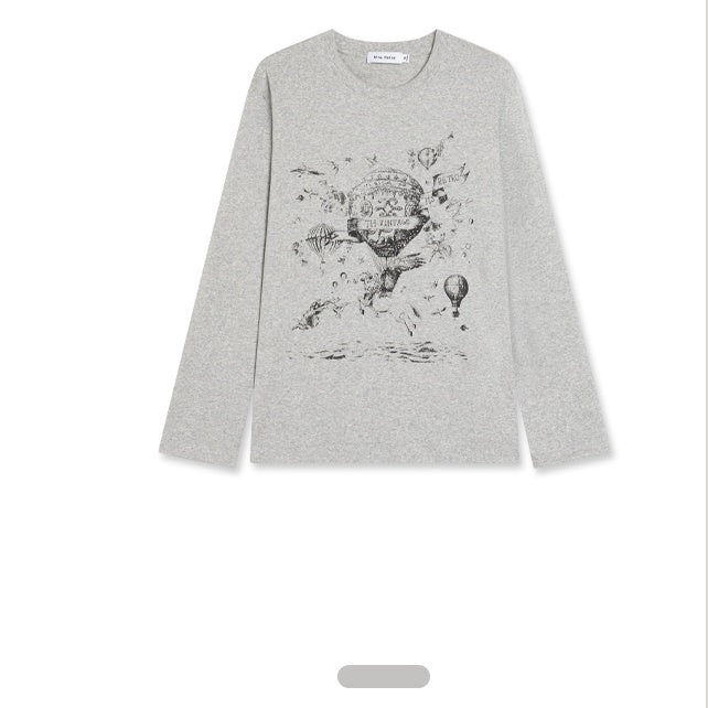 Air balloon print long sleeve T-shirt_N81922