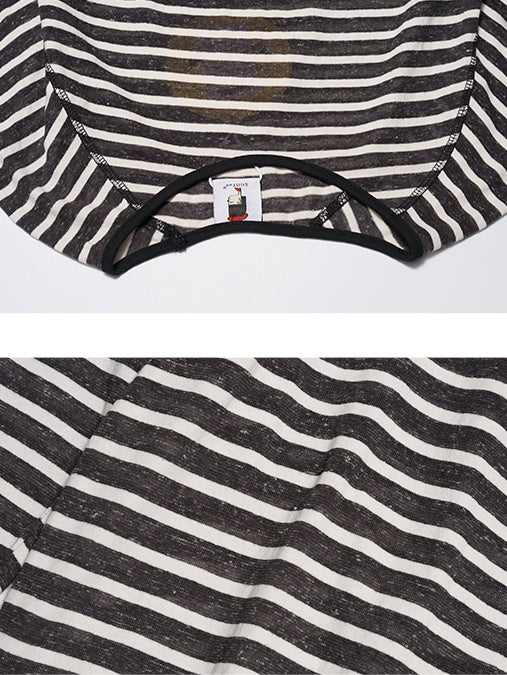 Stripe Round Neck Tops_N81897