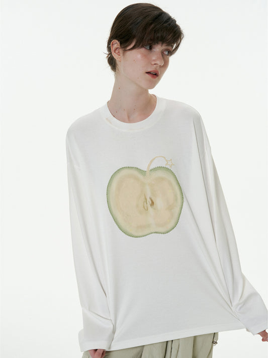 Fruit Print Long-Sleeved T-Shirt_N81864