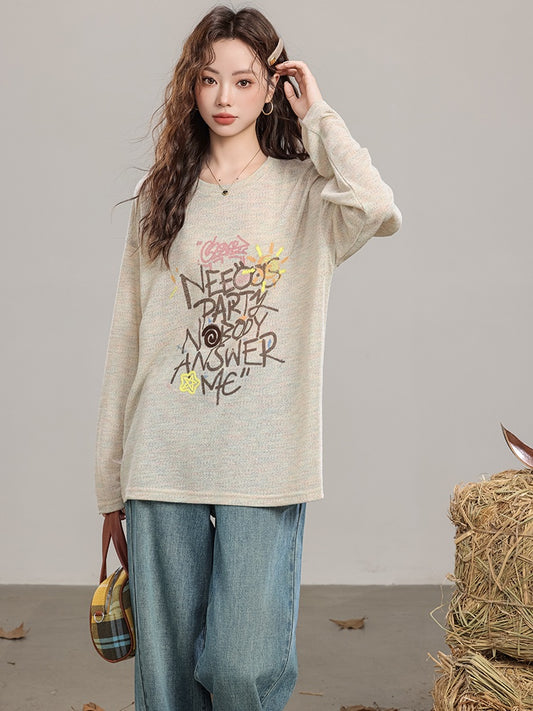 Loose Letter Print Tops_N81880