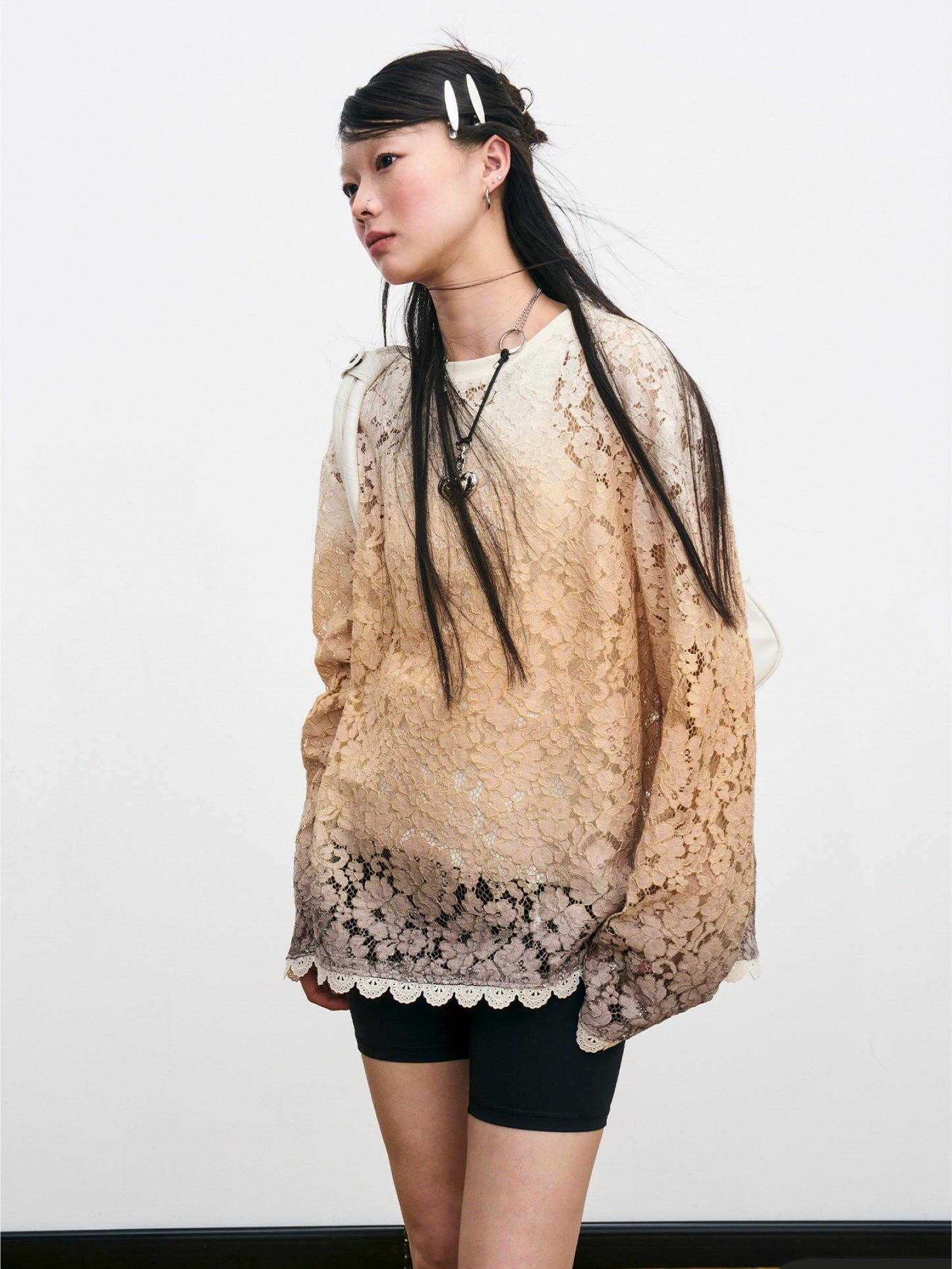 Gradient Lace Long Sleeve Tee_N81834