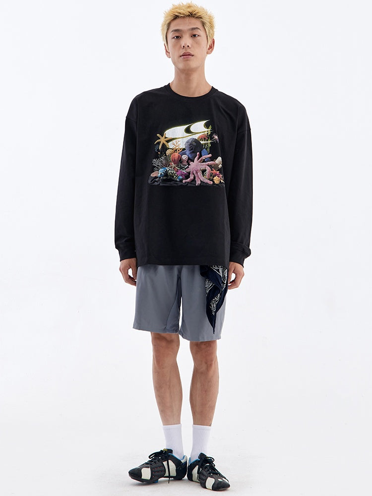 Aquarium Figure long-Sleeved Tops_N81868