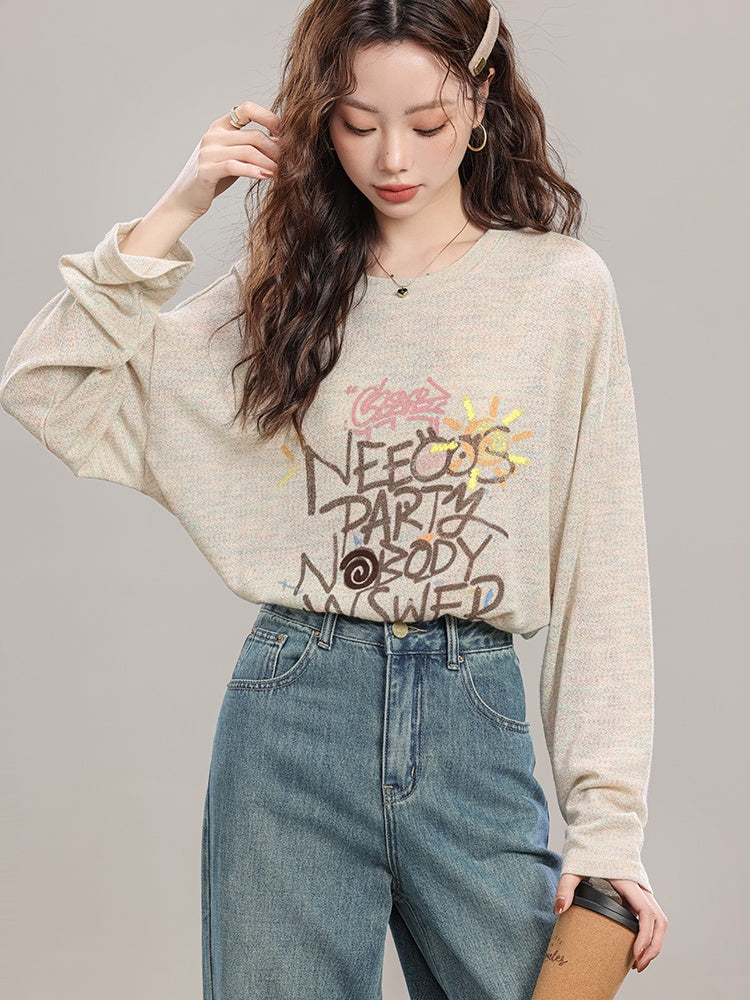 Loose Letter Print Tops_N81880