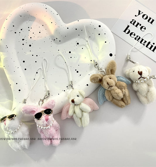 Cartoon Plush Angel Wing Doll Pendant 