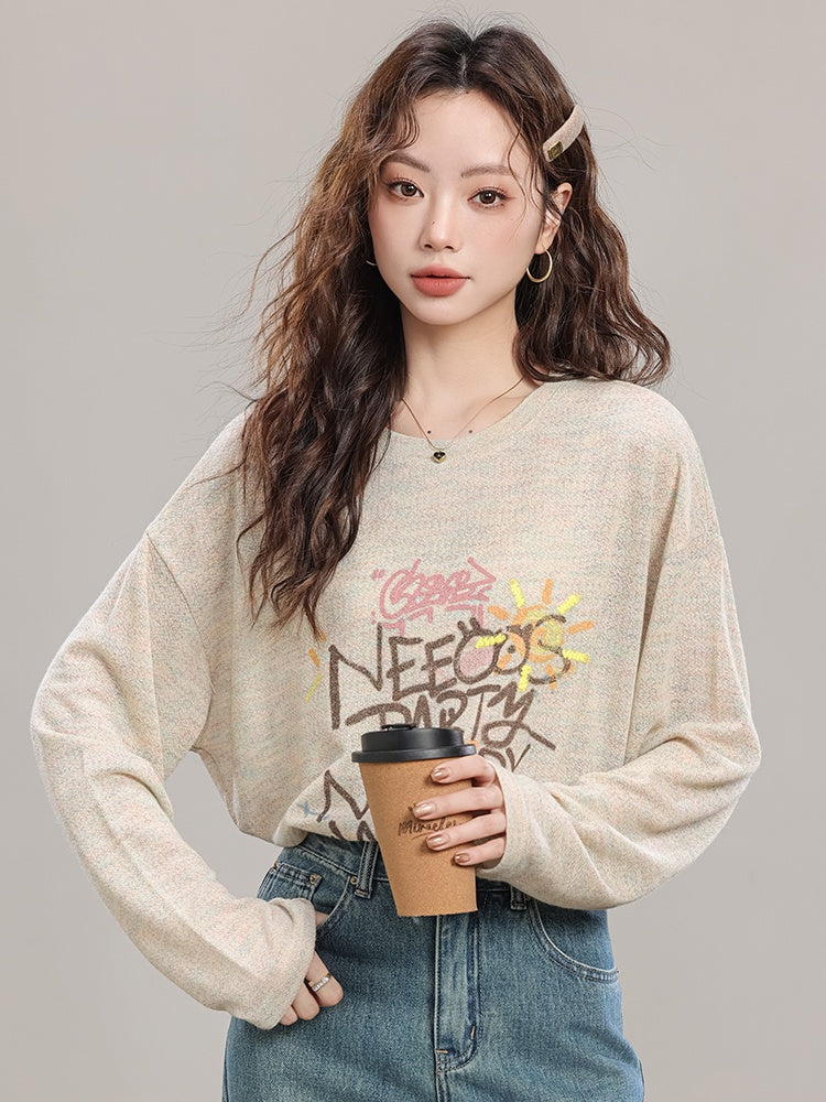 Loose Letter Print Tops_N81880