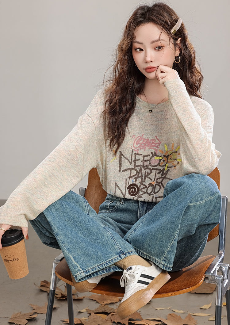 Loose Letter Print Tops_N81880