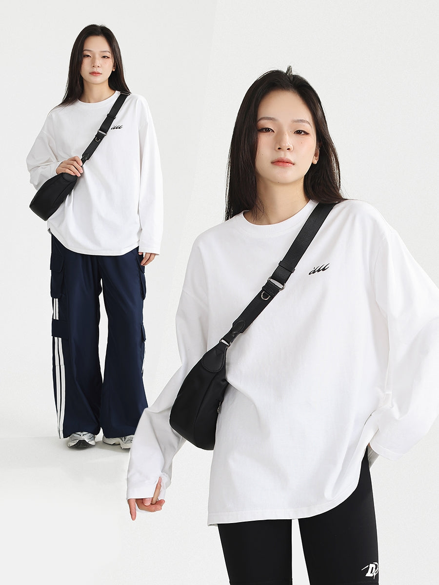 One-point design basic long sleeve t-shirt_N82053