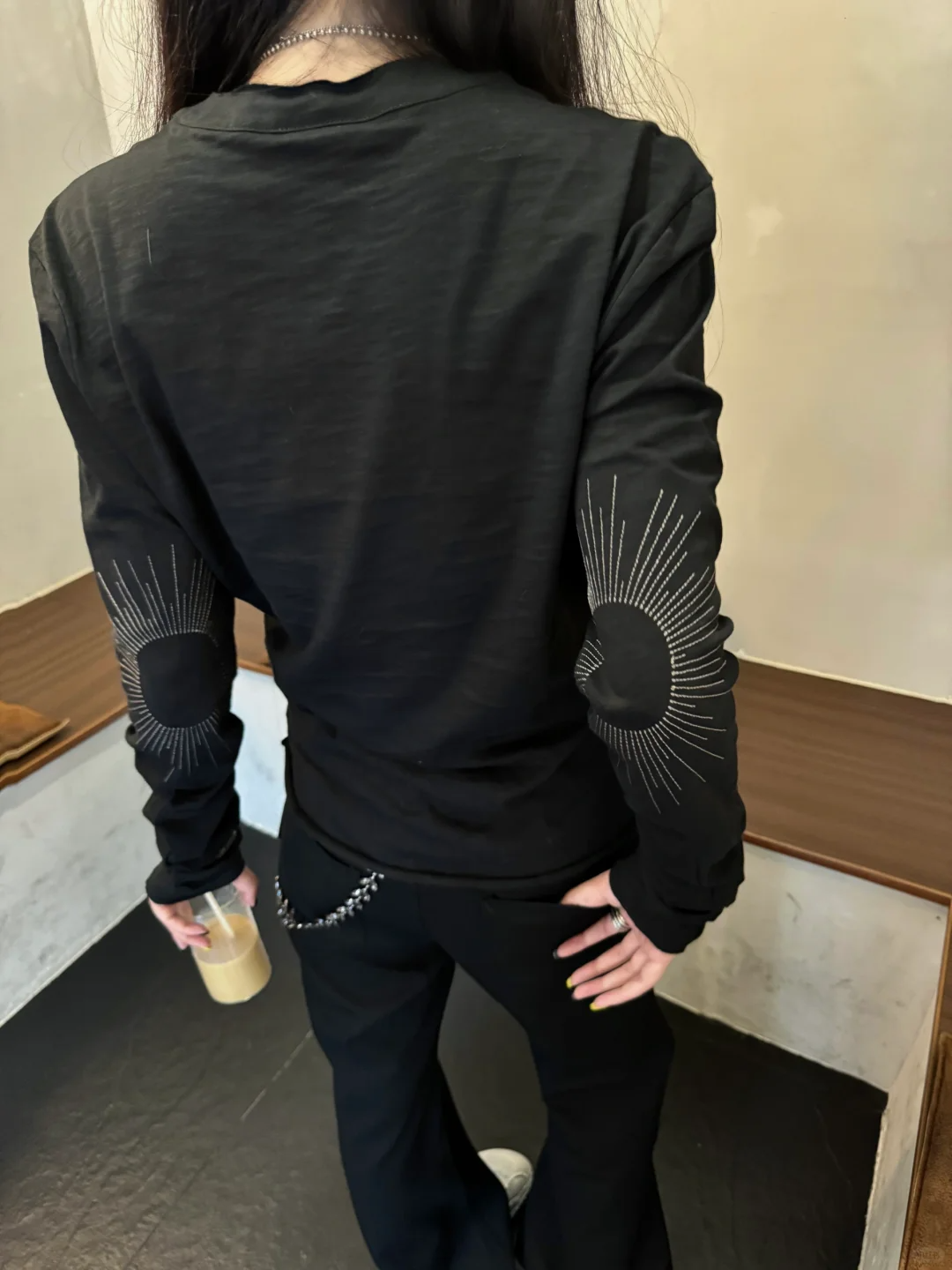 Bamboo cotton henry collar long sleeve T-shirt_N81841 