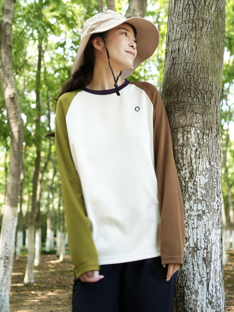 Contrast Raglan Long-Sleeved T-Shirt_N81851