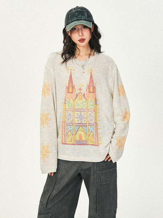 Castle Graffiti Long-Sleeved T-Shirt_N81869