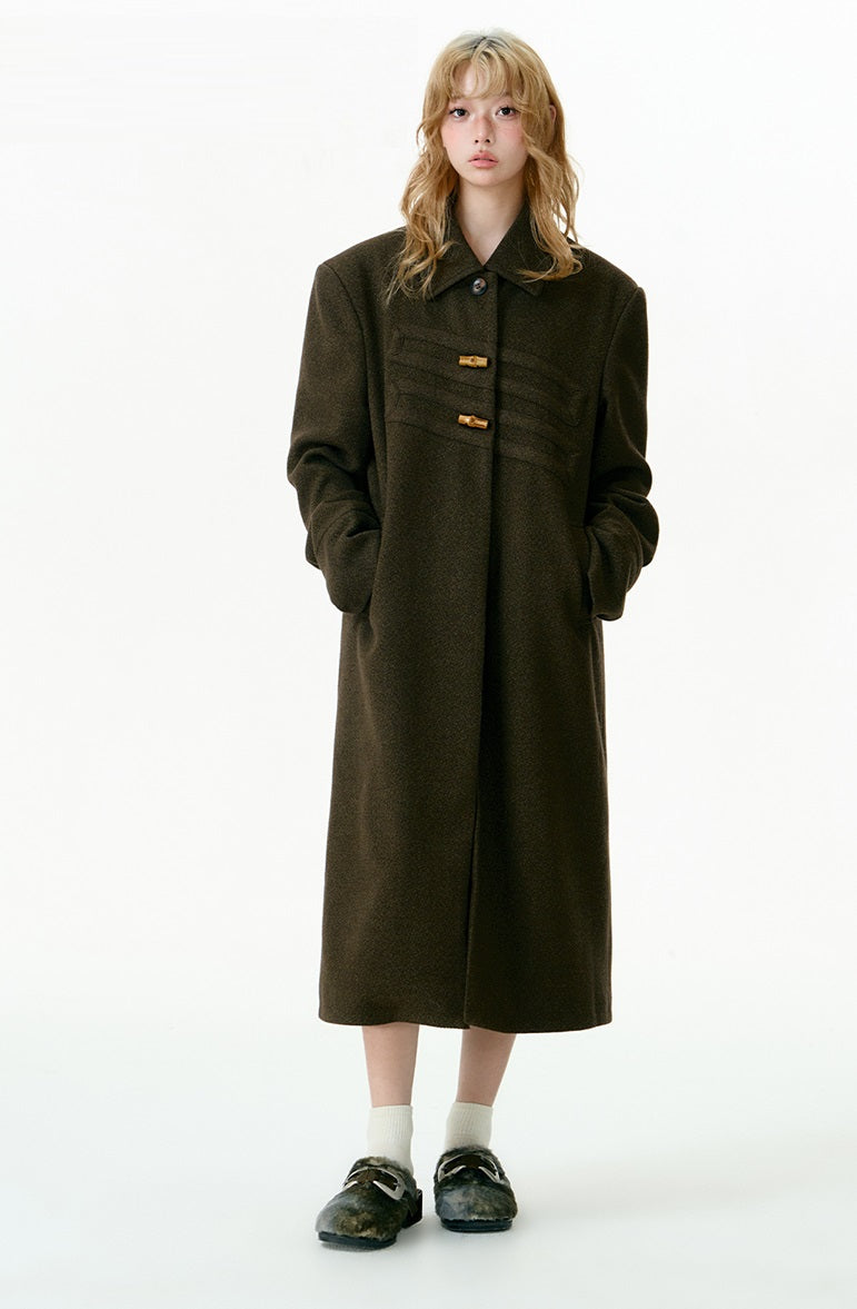 Bamboo buckle green and yellow coat