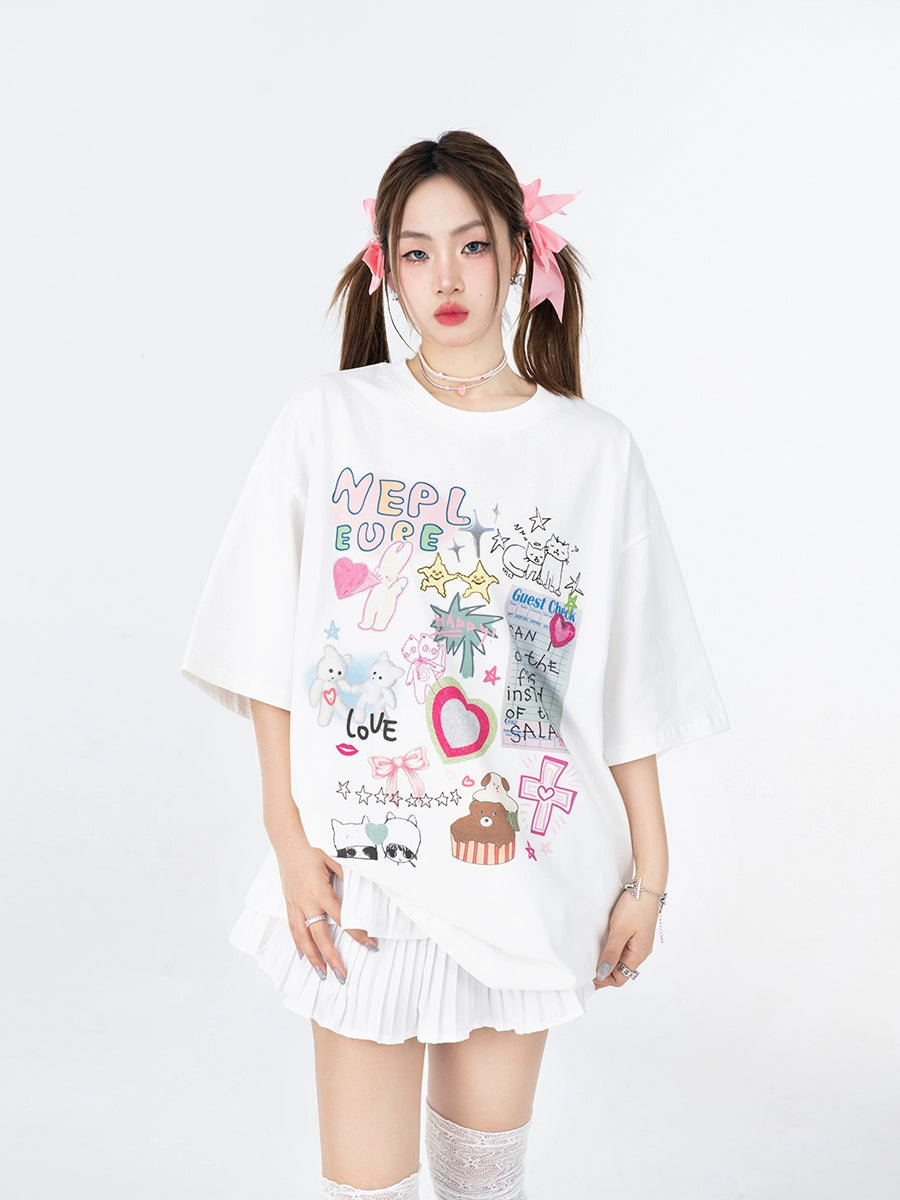 Cartoon Design Short Sleeved T-shirt_N81836 