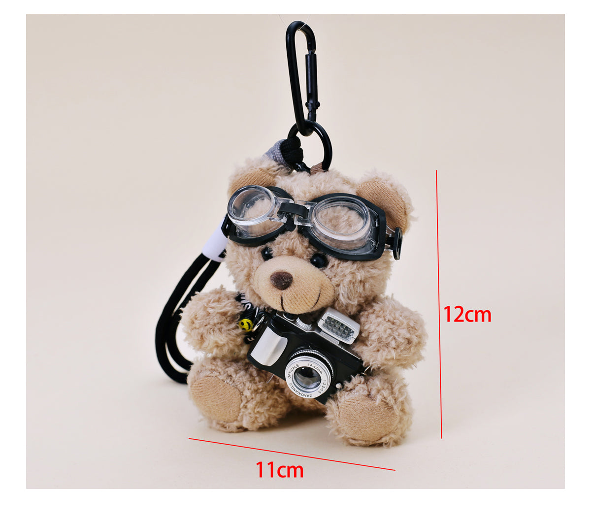 Flash Camera Bear Bag Pendant_CH00013