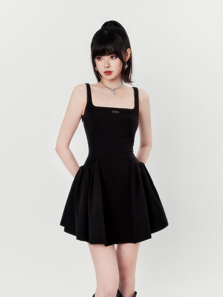 Square neck high-end dress