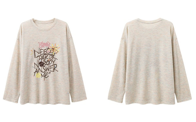 Loose Letter Print Tops_N81880