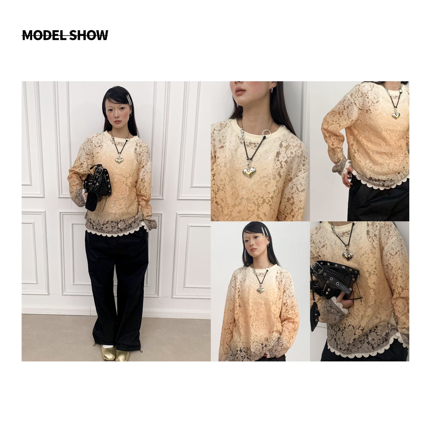 Gradient Lace Long Sleeve Tee_N81834