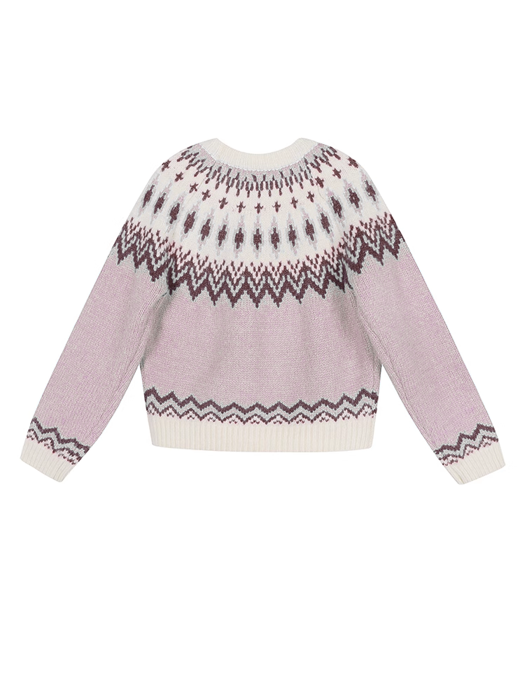 Round neck nordic pullover sweater_N82082