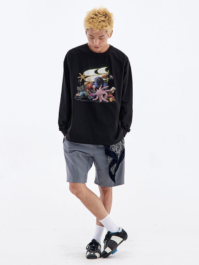 Aquarium Figure long-Sleeved Tops_N81868