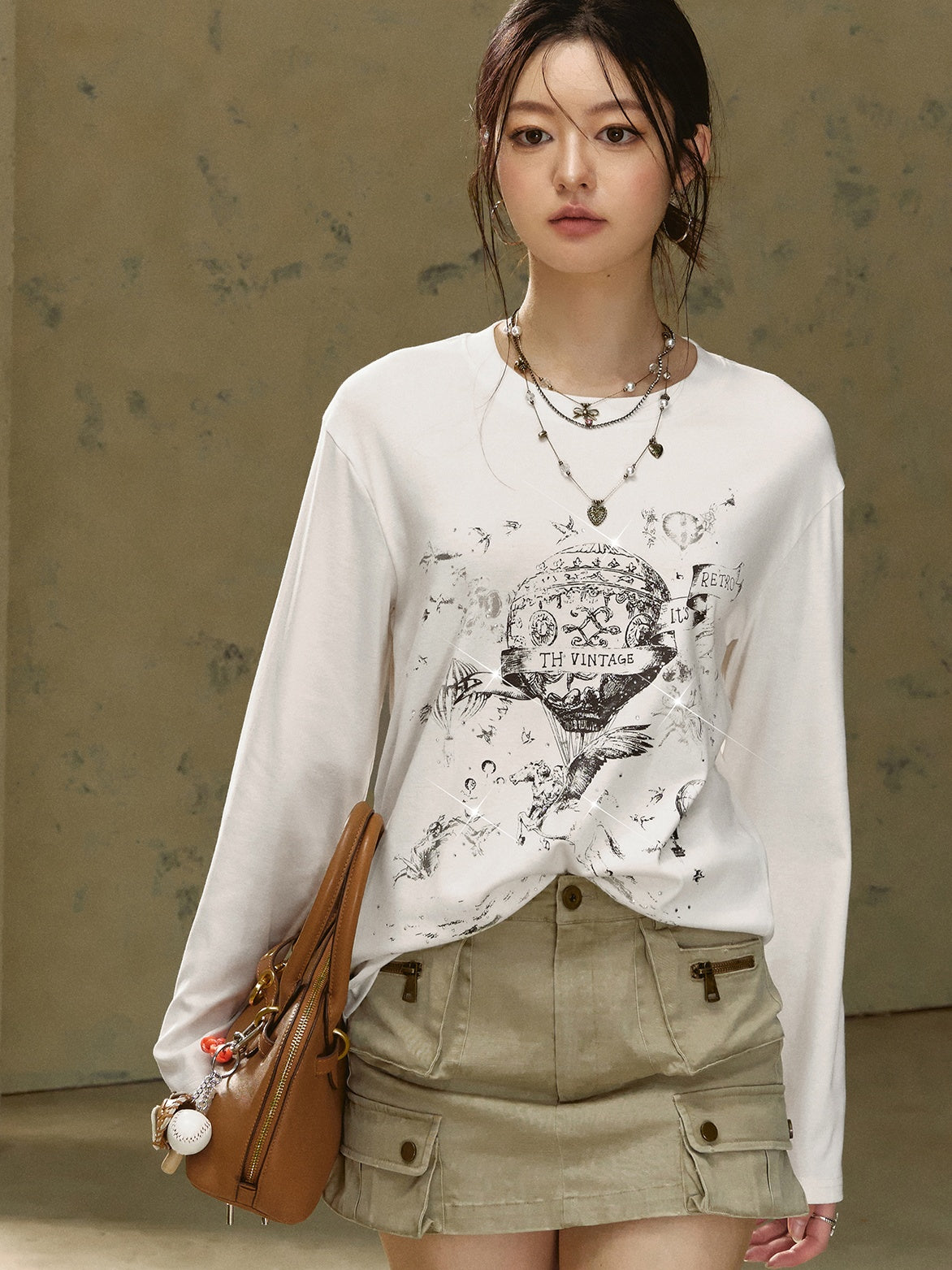 Air balloon print long sleeve T-shirt_N81922