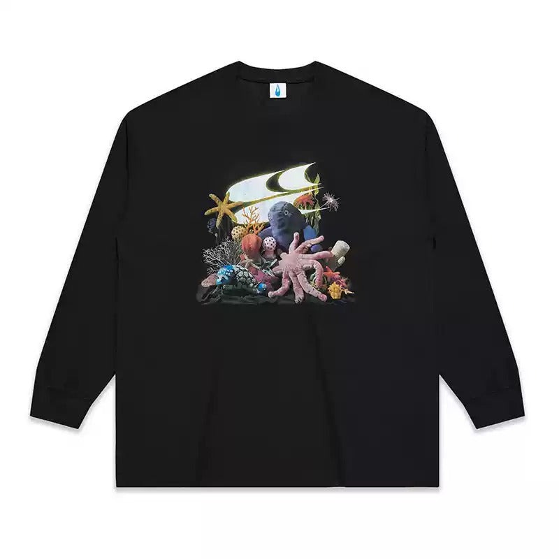 Aquarium Figure long-Sleeved Tops_N81868