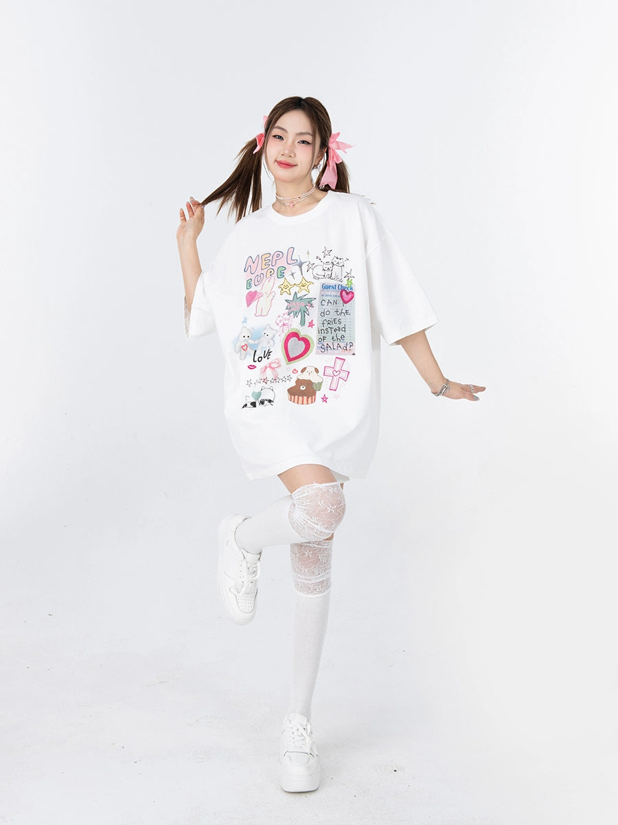 Cartoon Design Short Sleeved T-shirt_N81836 