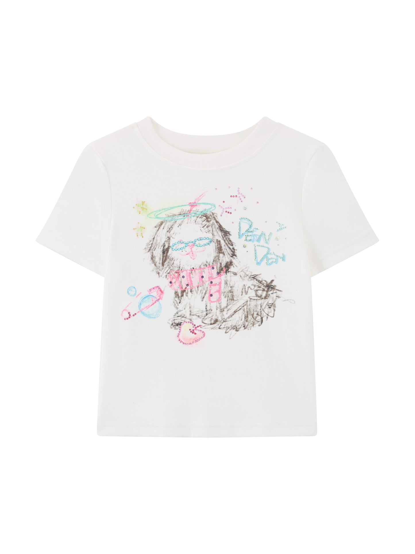 Graffiti Dog Gal Short Length Slim Top_N81816