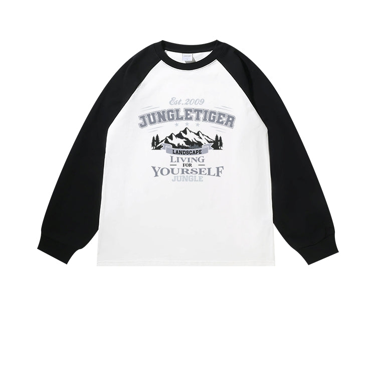 Contrast raglan long sleeve T-shirt_N82051