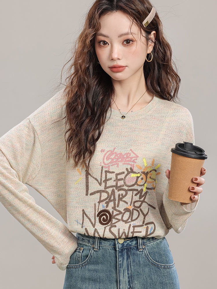 Loose Letter Print Tops_N81880