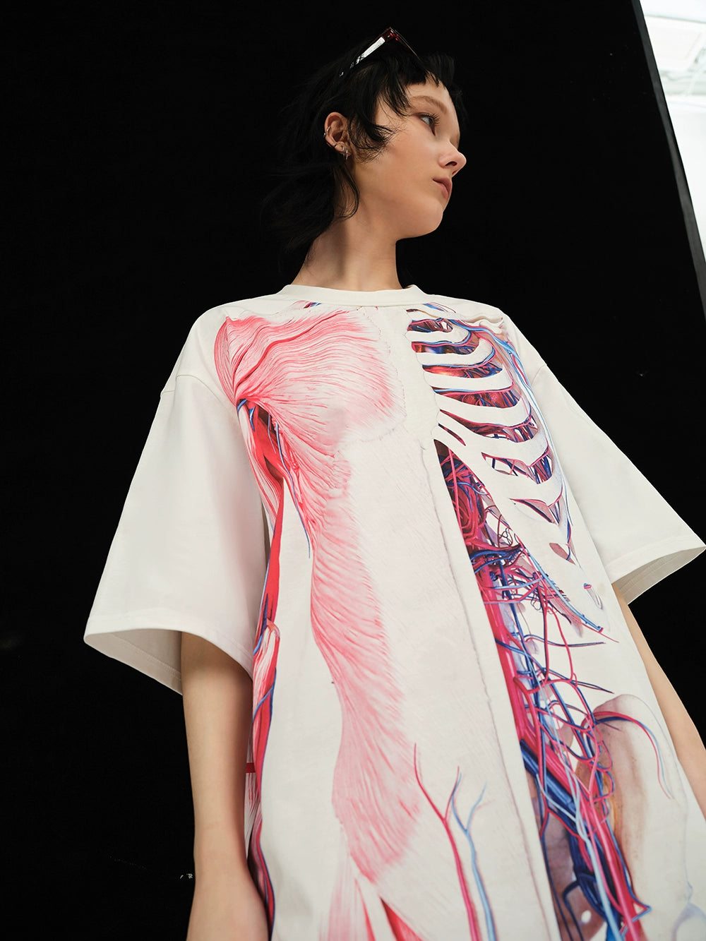 Transparent Human Skeleton Print T-Shirt_N81782