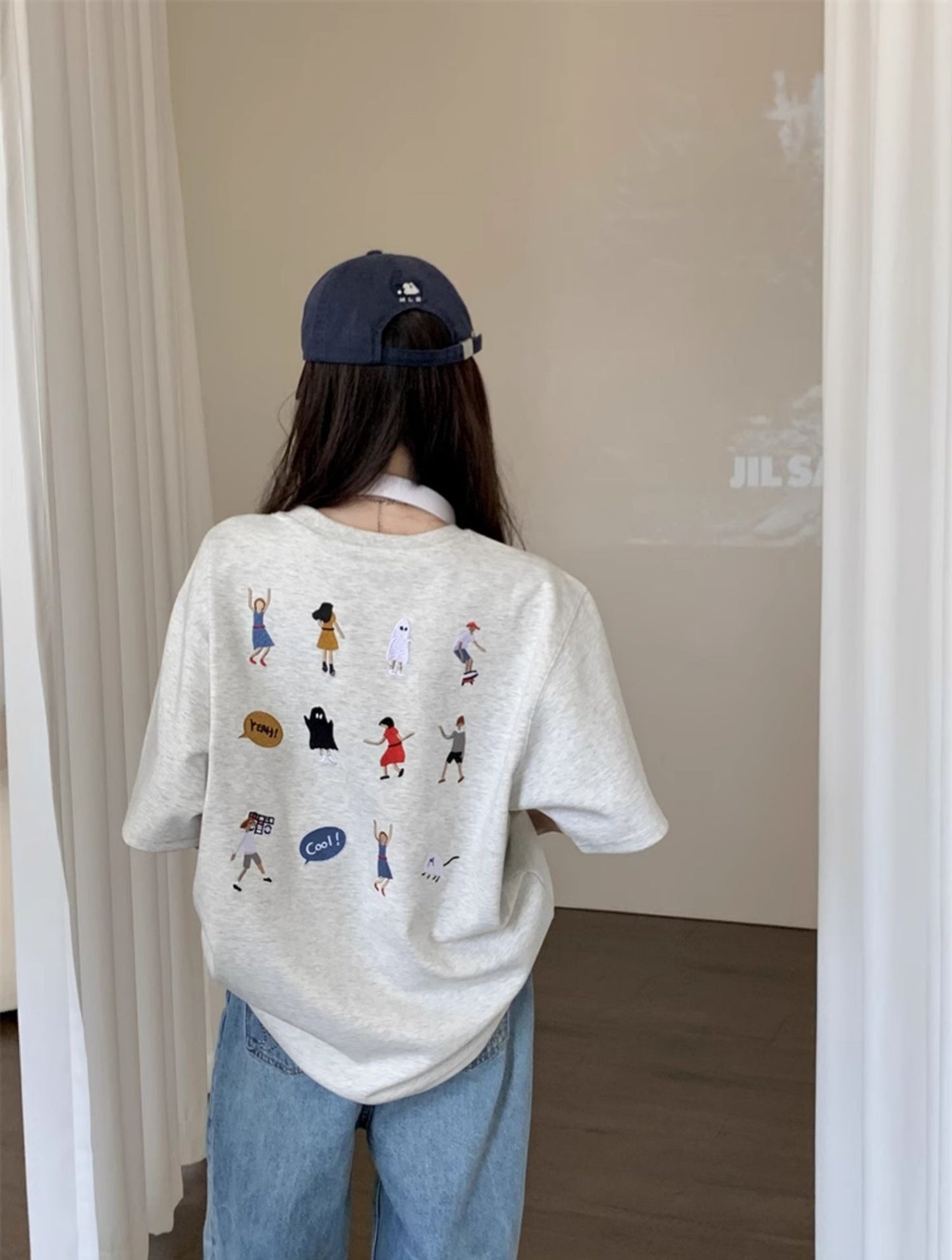 embroidery cartoon cotton short sleeve t-shirt_N81729