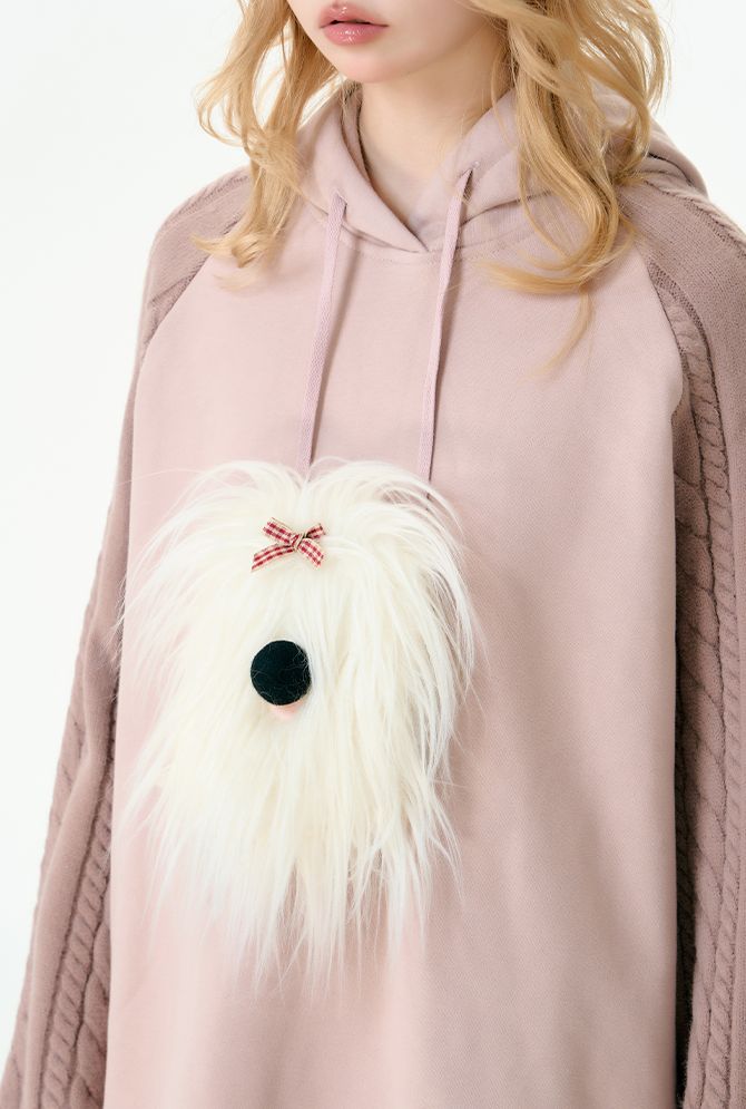 Puppy knitted hooded top and skirt