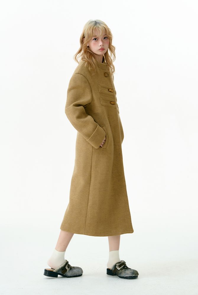 Bamboo buckle green and yellow coat