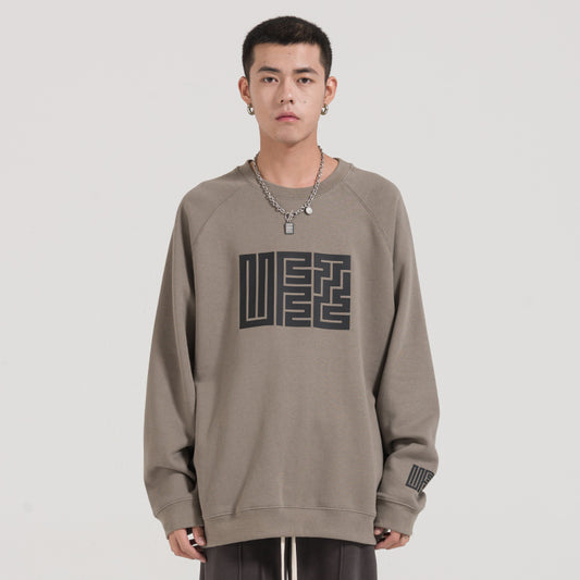 UFZ "Nine Die Zhuan" velvet round neck sweatshirt