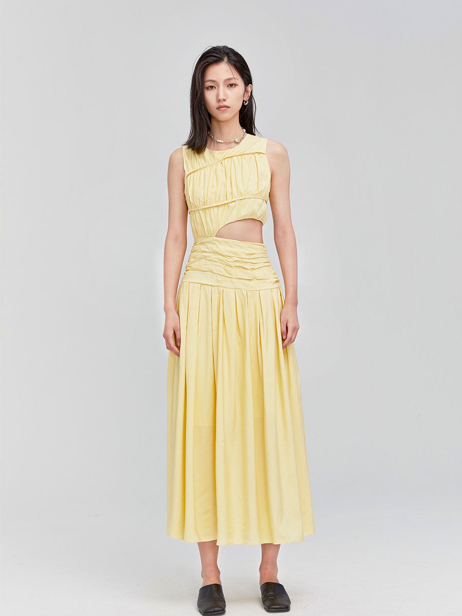 yellow dress temperament one-piece